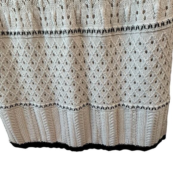 Olive + Oak Sweater Dress Set Large Cream Black Crochet Boho Maxi Skirt Beach - Picture 10 of 12